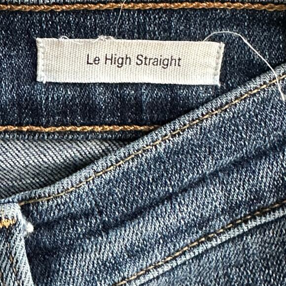 Frame Le High Straight High Rise Staggered Hem Jeans Carroll Wash - Picture 9 of 10